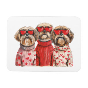 Valentijnsdag Shih Tzu Dogs Magneet