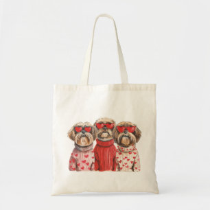Valentijnsdag Shih Tzu honden Tote Bag