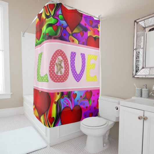 Valentijnsdag Shower Curtain, Love Douchegordijn (In situ)