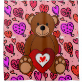 Valentijnsdag Shower Curtain, Teddy Bear Douchegordijn (Voorkant)