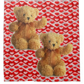 Valentijnsdag Shower Curtain, Teddy Bear Douchegordijn (Voorkant)