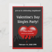 Valentijnsdag Singles Party Invitation Kaart (Voorkant)