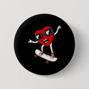 Valentijnsdag Skateboarden Boys Kind T Ronde Button 5,7 Cm