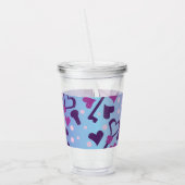 Valentijnsdag Skeleton Keys and Hearts Monogram Acryl Drinkbeker (Links)