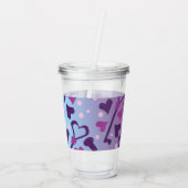 Valentijnsdag Skeleton Keys and Hearts Monogram Acryl Drinkbeker (Achterkant)