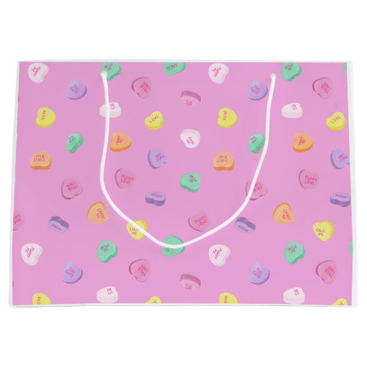 Valentijnsdag Snoep Hart Patroon Groot Cadeauzakje (Voorkant)