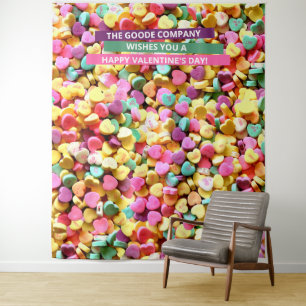 Valentijnsdag Snoep Hartjes Foto Achtergrond Wandkleed
