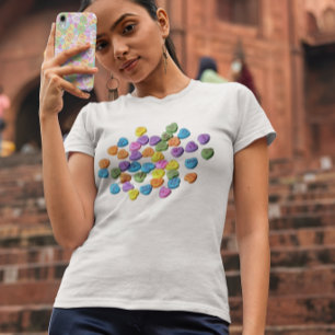 Valentijnsdag Snoep Hartjes Liefde T-shirt