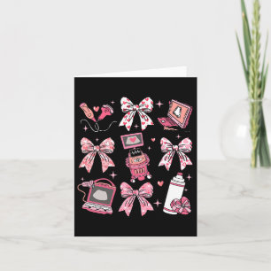 Valentijnsdag Sonograaf Nurse Coquette Bow Hear Kaart
