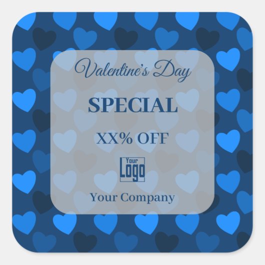 Valentijnsdag Special Blue Marketing Collateral Vierkante Sticker (Voorkant)