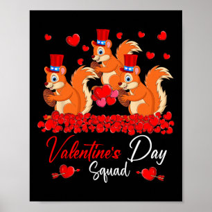 Valentijnsdag Squad Drie Moppige Eekhoorns Dierenp Poster