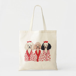 Valentijnsdag Standaard Poodle Honden Tote Bag