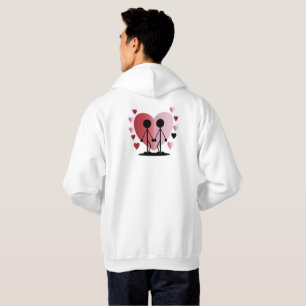 Valentijnsdag Stick Figures Handen vasthouden Hoodie