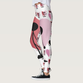 Valentijnsdag Stick Figures Handen vasthouden Leggings