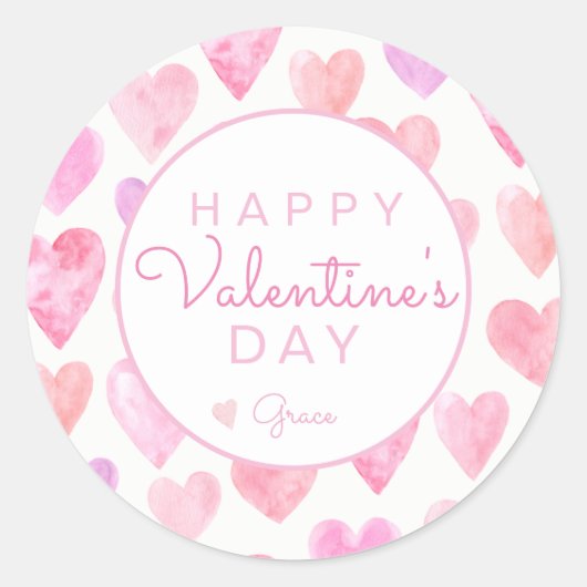 Valentijnsdag Sticker, Heart Sticker, Ronde Sticker (Voorkant)