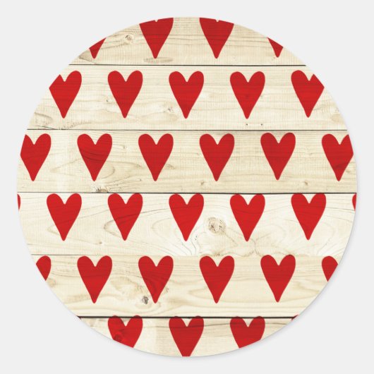 Valentijnsdag Sticker met hart op hout (Voorkant)