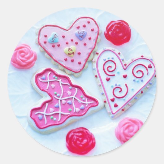 Valentijnsdag Suiker Koekjesharten Stickers (Voorkant)