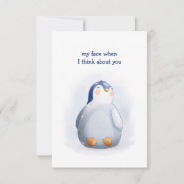 Valentijnsdag Sweet Cute Baby Penguin Card Kaart