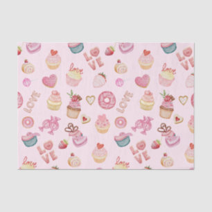Valentijnsdag Sweets en Cupcakes Roze Tissuepapier