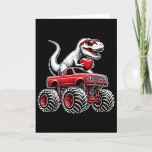 Valentijnsdag T Rex bestuurt Monstertruck Grappige Kaart