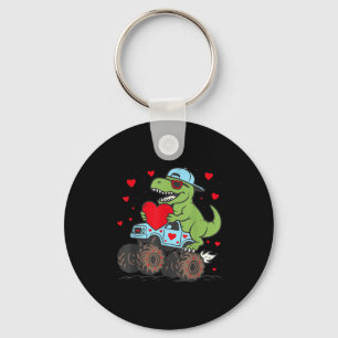 Valentijnsdag T Rex Rijdende Monstertruck Grappig Sleutelhanger