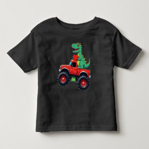 Valentijnsdag T Riding Monster Truck Toddler Kinder Shirts