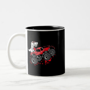 Valentijnsdag T Riding Monster Truck Toddler Tweekleurige Koffiemok