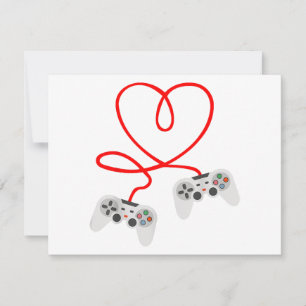 Valentijnsdag T-shirt voor videogamer met controll Feestdagenkaart