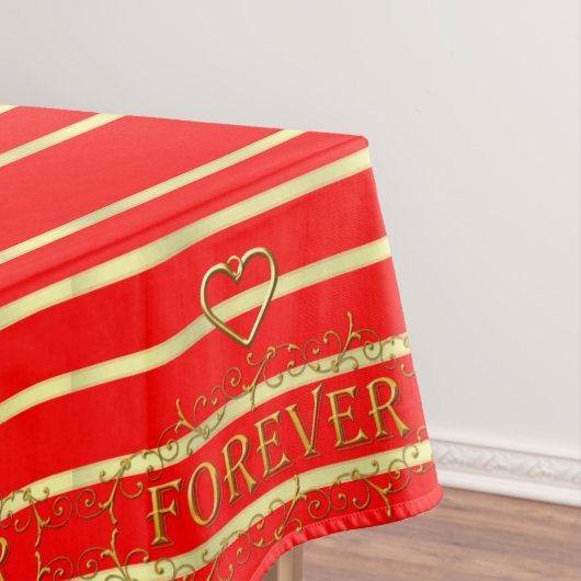 Valentijnsdag Tablecloth Red Forever Gold Tafelkleed (Voorbeeld)