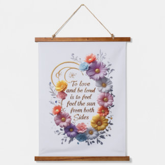 Valentijnsdag Tapestry met een Love Quote in Gold Hangend Wandkleed