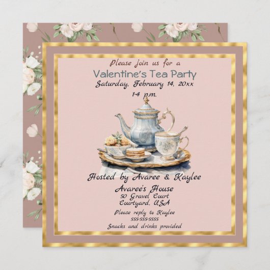 Valentijnsdag Tea Party (Voorkant / Achterkant)