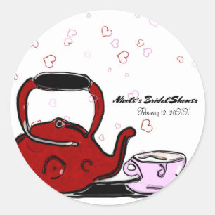 Valentijnsdag Tea Party Chic Party Favor Ronde Sticker