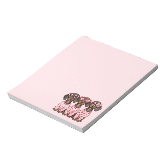 Valentijnsdag Teckel Dogs Notitieblok (Gedraaid)