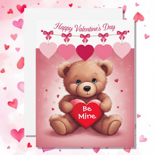 Valentijnsdag Teddy Bear Klaslokaal Vrienden Feestdagenkaart