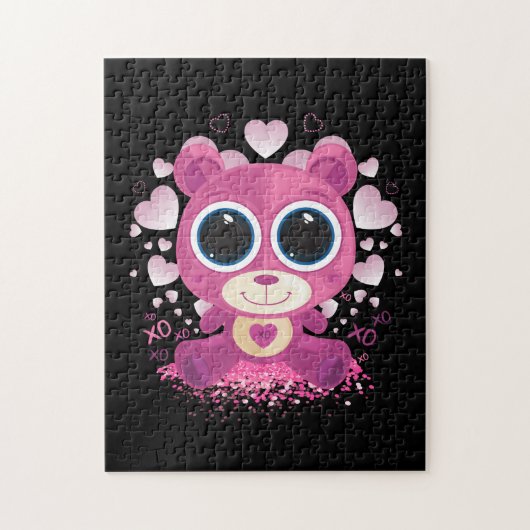 Valentijnsdag Teddy Bear Legpuzzel (Verticaal)