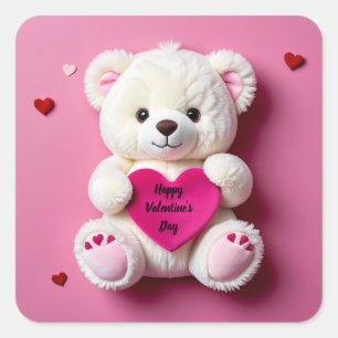 Valentijnsdag Teddy Bear Vierkante Sticker