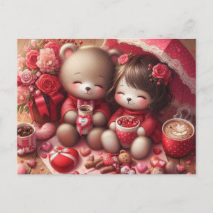 Valentijnsdag teddyberen briefkaart