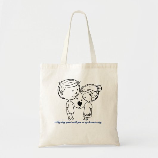 Valentijnsdag Thema koppelontwerp Tote Bag (Voorkant)