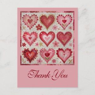 Valentijnsdag Thema Quiltpatroon Patchwork Briefkaart