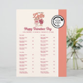 Valentijnsdag Thema Restaurant Afhaalmenu Menu (Staand voorkant)