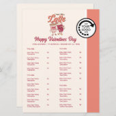 Valentijnsdag-themapagina restaurant afhaalmenu menu (Voorkant / Achterkant)