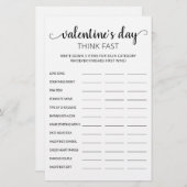 Valentijnsdag Think Fast, Think Quick party game (Voorkant / Achterkant)