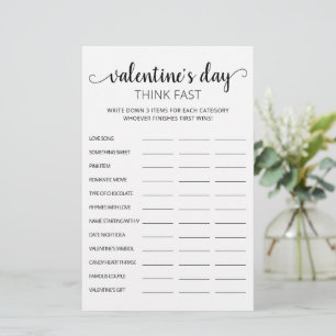 Valentijnsdag Think Fast, Think Quick party game