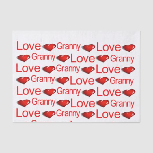 Valentijnsdag Tissue Paper Love Granny Hearts Tissuepapier (Voorkant)