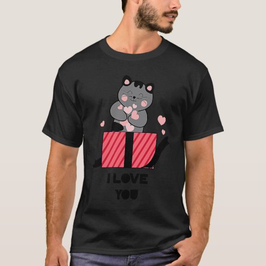 Valentijnsdag top met kat (Voorkant)