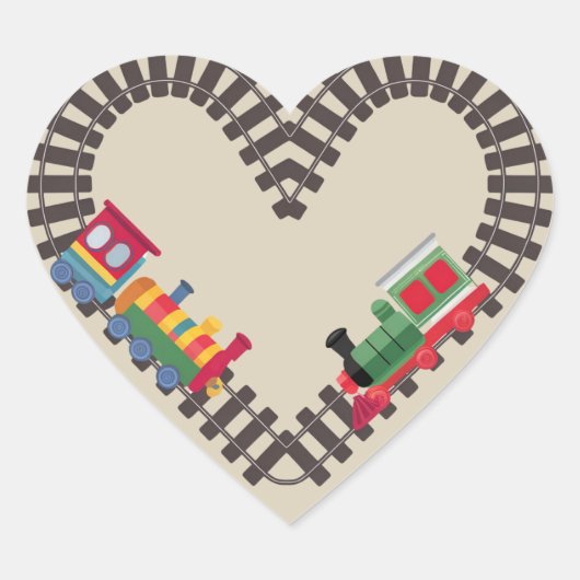 Valentijnsdag Train Railroad Heart Hart Sticker (Voorkant)