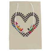 Valentijnsdag Train Railroad Heart Medium Cadeauzakje (Voorkant)