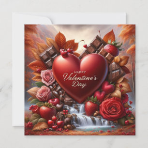 Valentijnsdag traktaties Plat Vakantiekaart Feestdagenkaart