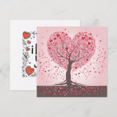 Valentijnsdag Tree Hearts Feestdagenkaart (Voorkant / Achterkant)