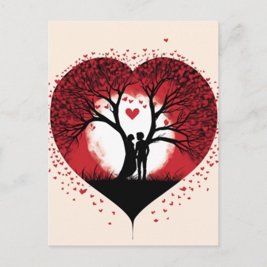 Valentijnsdag Tree of hearts Briefkaart (Voorkant)